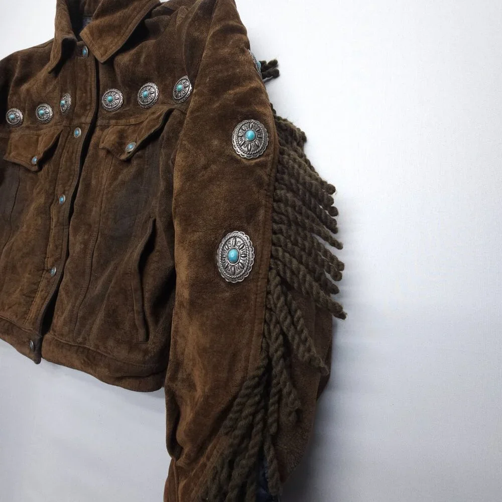 Moschino Vintage Southwestern Fringe Velvet Jacket - Picture 9 of 13